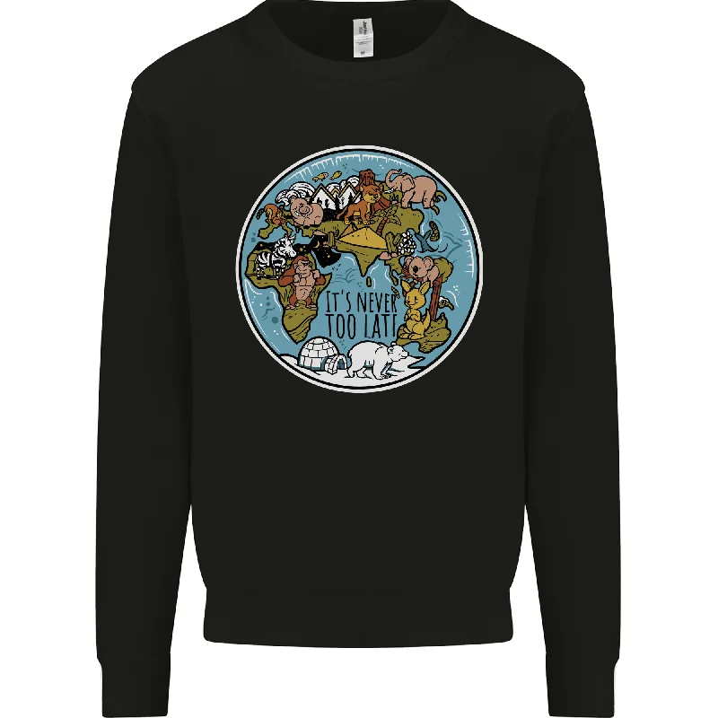 Climate Change It's Never Too Late Mens Sweatshirt Jumper