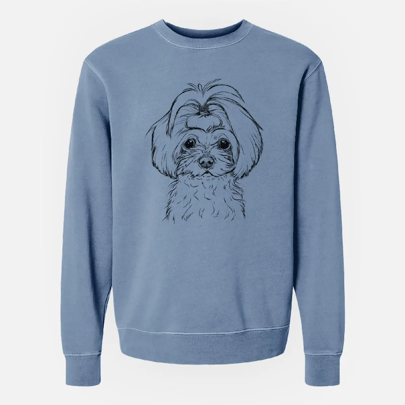 Bare Ellie the Maltese - Unisex Pigment Dyed Crew Sweatshirt