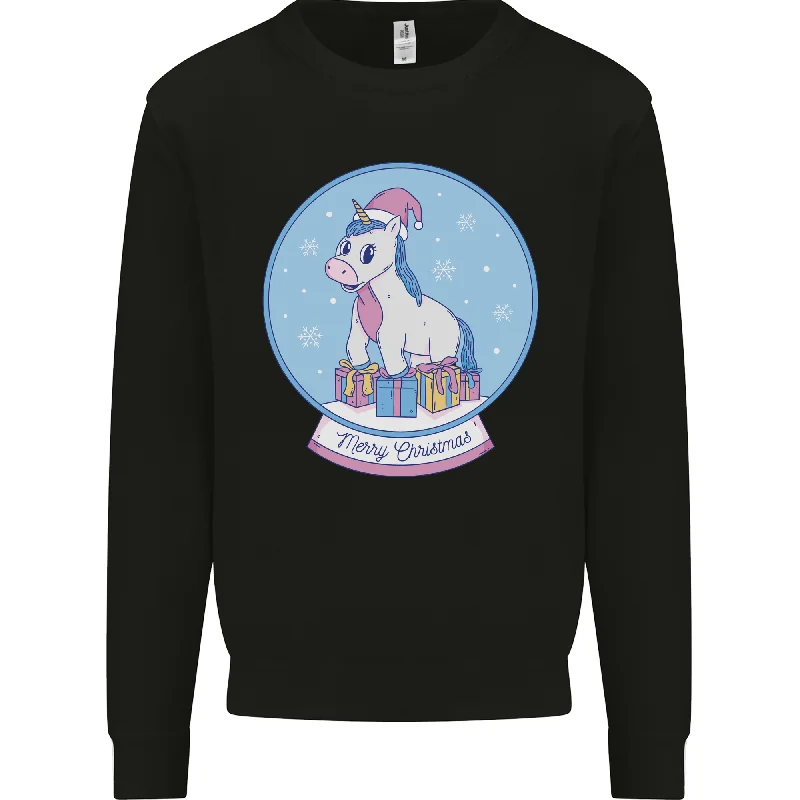 Christmas Unicorn Snow Globe Mens Sweatshirt Jumper