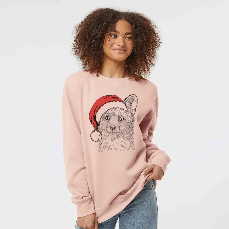 Santa Drax the Red Fox - Unisex Pigment Dyed Crew Sweatshirt