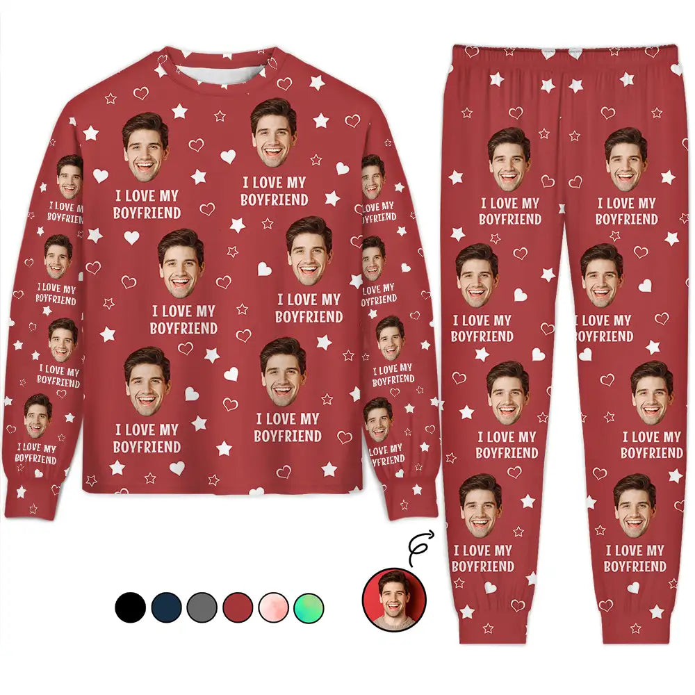 Custom Photo Funny I Love My Lover - Personalized Unisex Pajamas Set