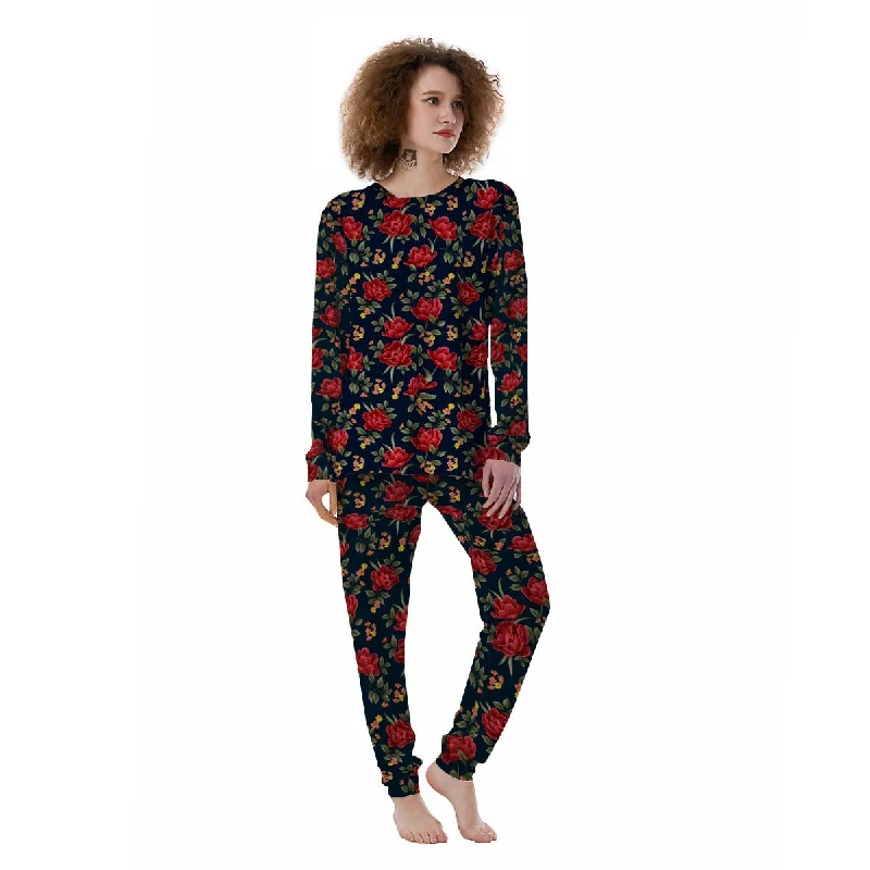 Tulip Red Print Pattern Women's Pajamas