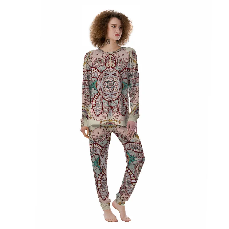 Turtle Polynesian Sea Print Women's Pajamas