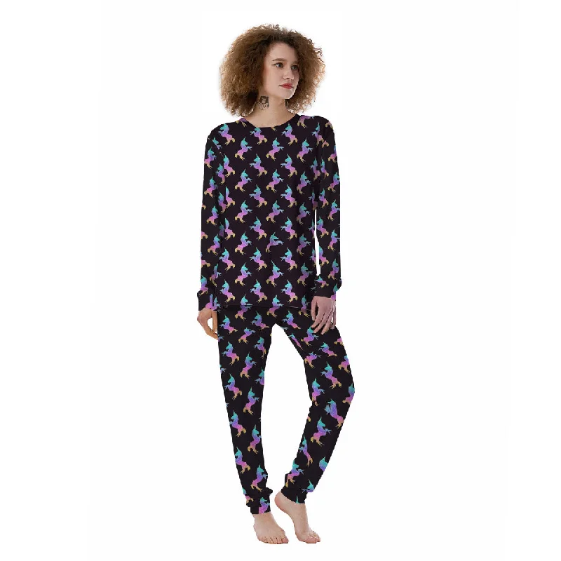 Unicorn Rainbow Origami Print Pattern Women's Pajamas