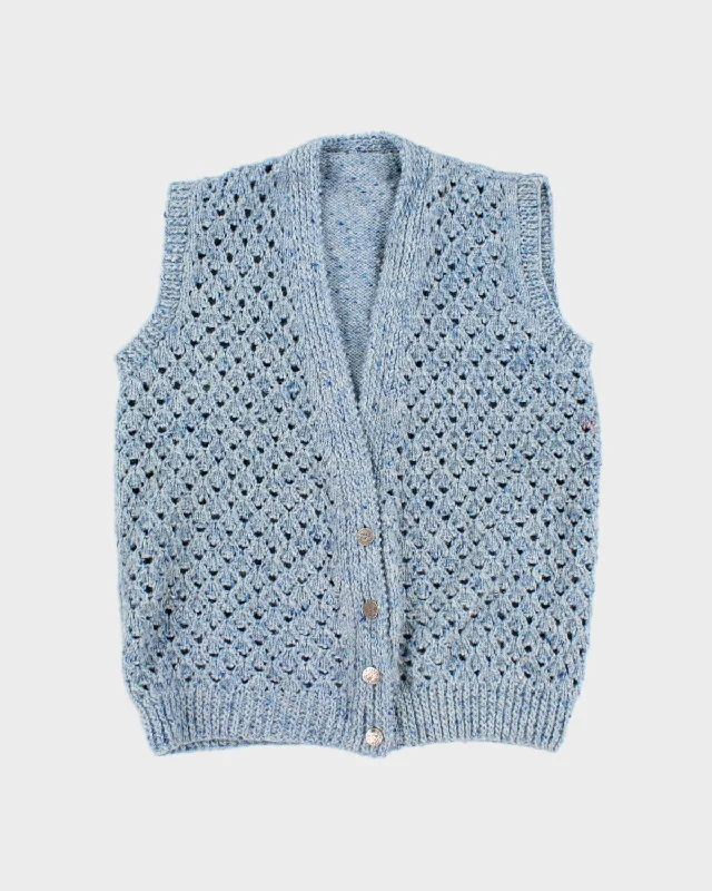 Vintage Blue Button Up Vest - M