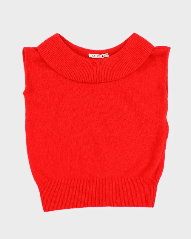 Vintage Darling Red Knit Vest - M