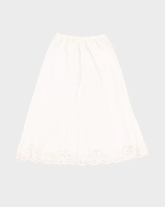 White Laced Petticoat Slip Skirt - S