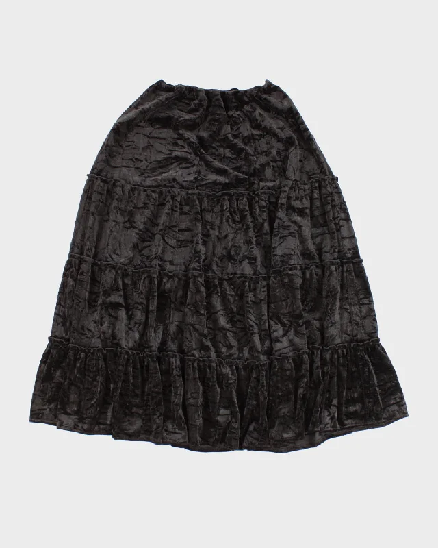 Y2K 00s Bianca Nygard Velvet Tiered Skirt - M