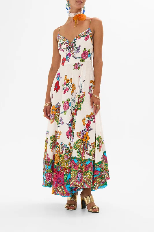 LONG DRESS WITH TIE FRONT COSMIC PRAIRIE