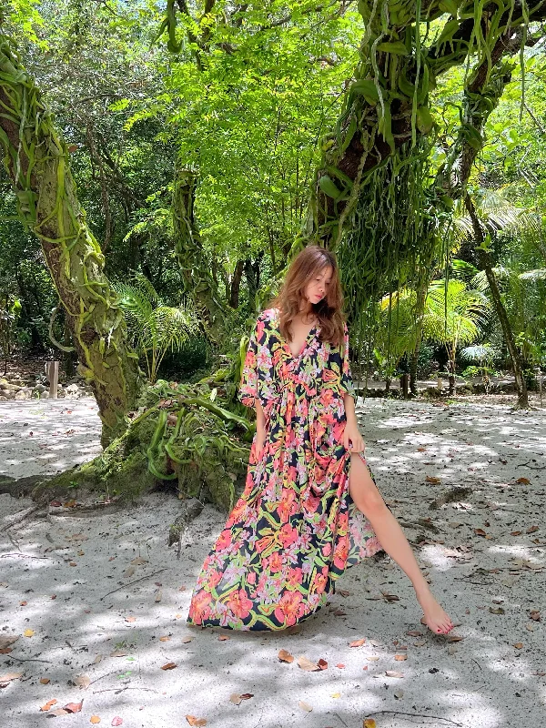 Andaman Floral Kaftan Dress Tropical