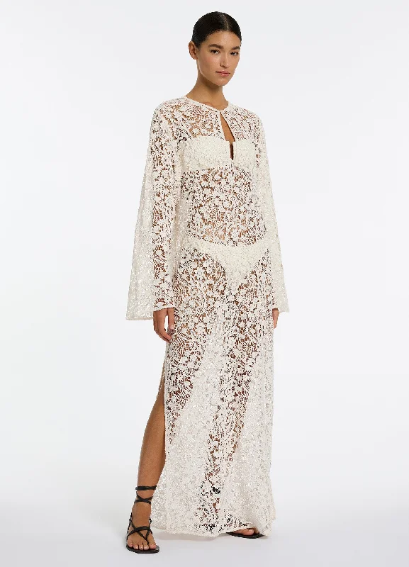 Velana Lace Maxi Kaftan - Cream