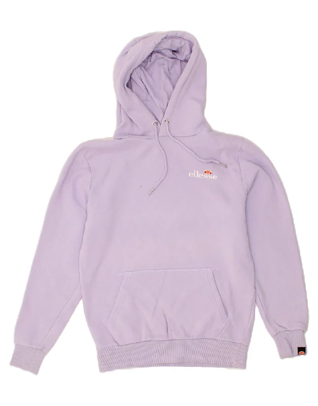 ELLESSE Womens Loose Fit Hoodie Jumper UK 10 Small Purple Cotton