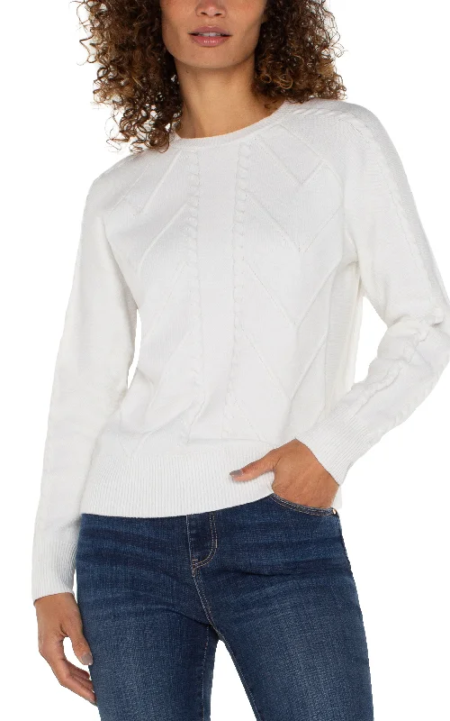 LONG SLEEVE CREW NECK RAGLAN SWEATER