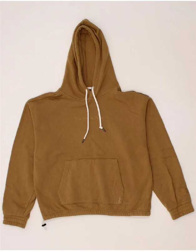 THE NORTH FACE Womens Graphic Hoodie Jumper UK 10 Small Brown Cotton