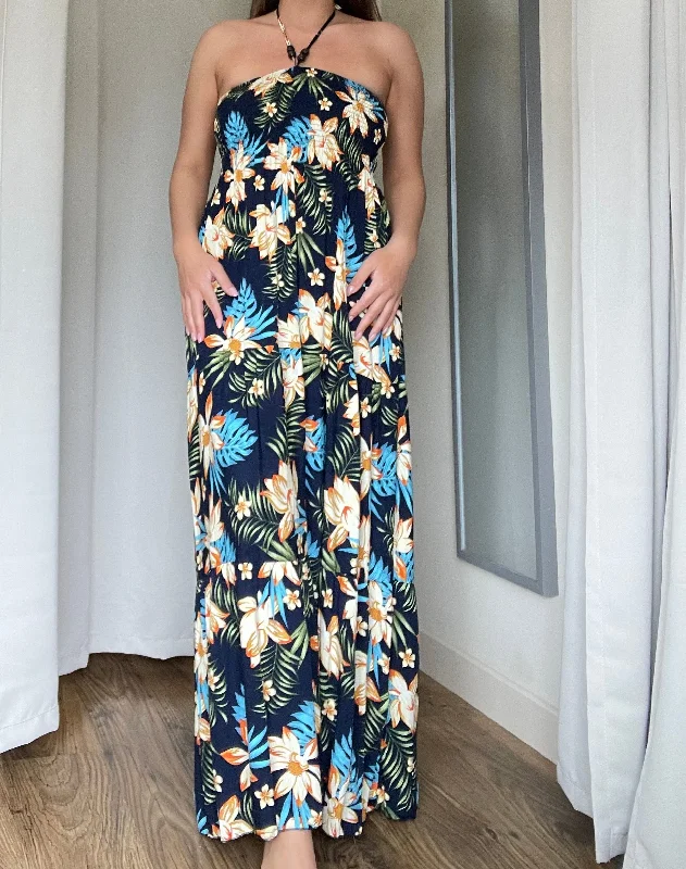 Halter Neck Tropical Maxi Dress (2 Patterns)