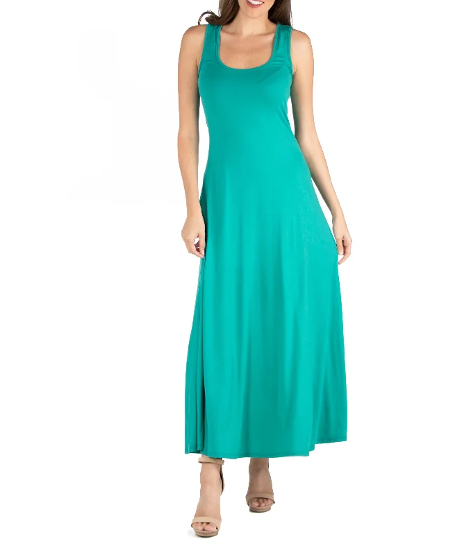 Slim Fit A-Line Sleeveless Maxi Dress