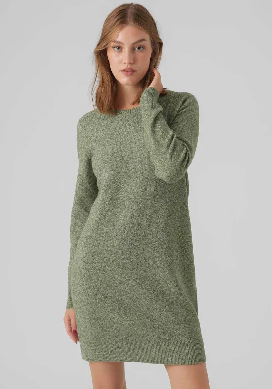 Vero Moda Doffy Long Sleeve Knit Dress, Green