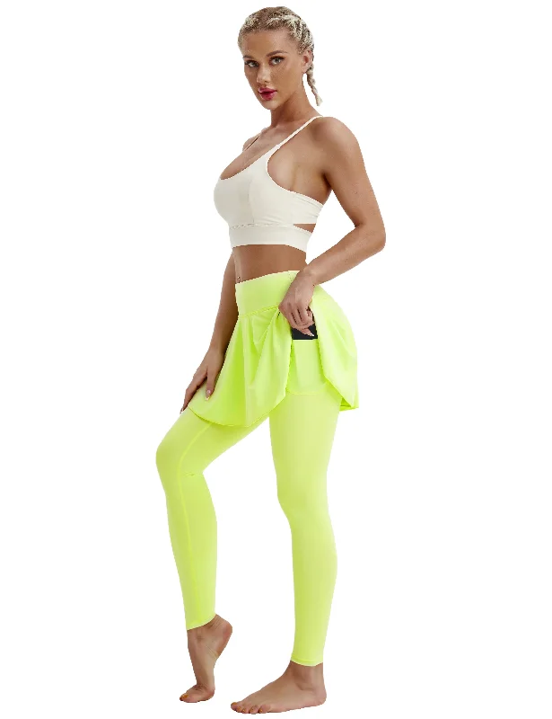 Athletic Tennis Golf Skort with Pocket Shorts neonyellow_Running