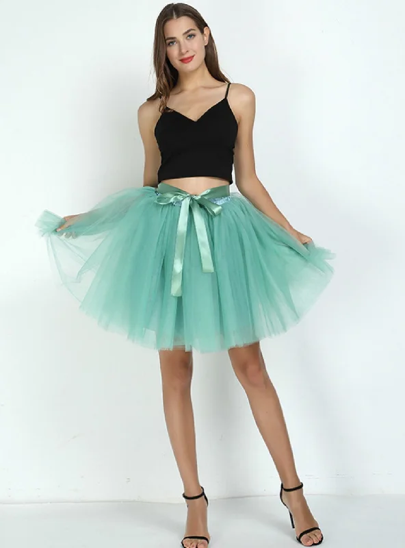 Light Green 7-Layer Short Tulle Skirt