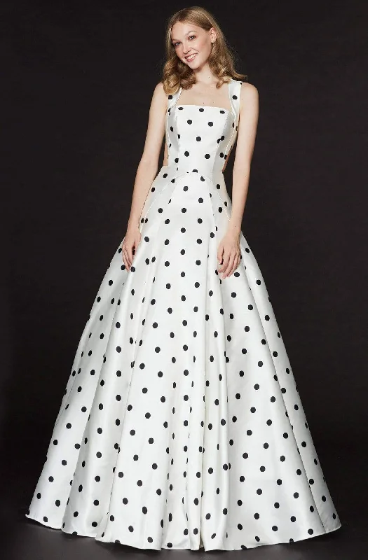 Angela & Alison - 91053 Sleeveless Polka Dot Mikado Ballgown