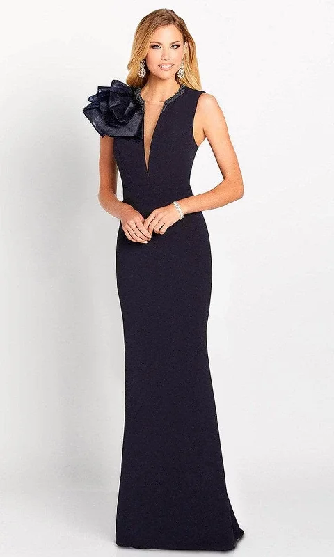 Cameron Blake 119645 - Ruffled Shoulder Formal Gown