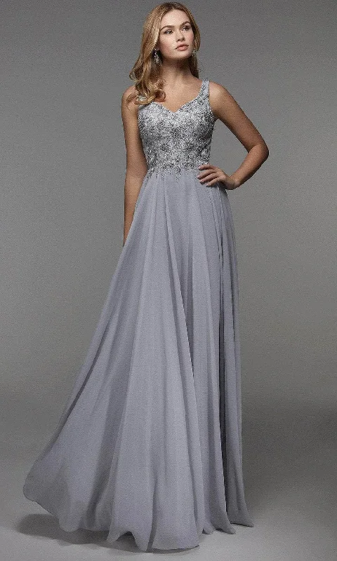 Alyce Paris 27473 - Embroidered Sleeveless V-neck Formal Dress