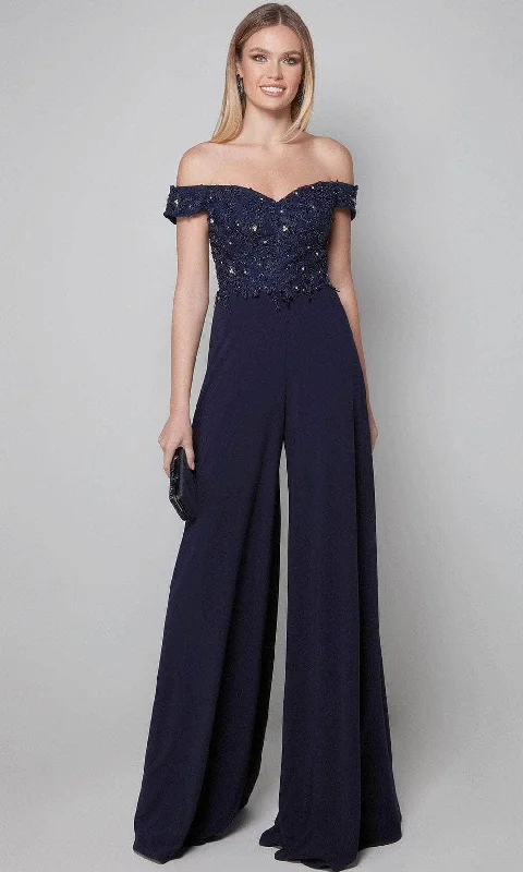 Alyce Paris 27586 - Off-Shoulder Beaded Formal Jumpsuit