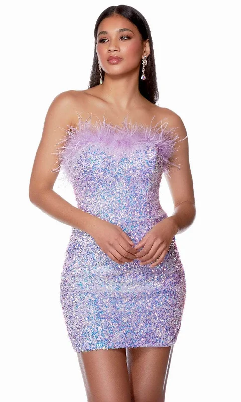 Alyce Paris 4767 - Feathered Sweetheart Homecoming Dress