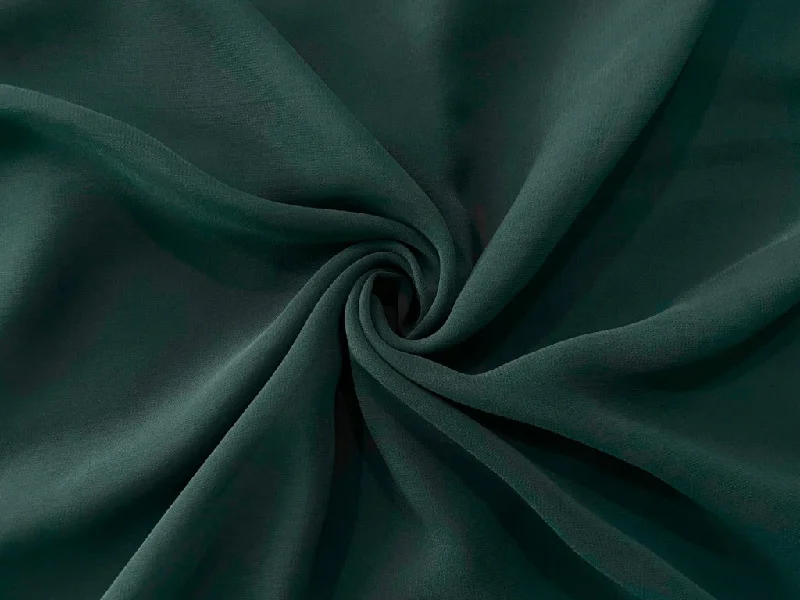 Bottle Green Plain Georgette Fabric