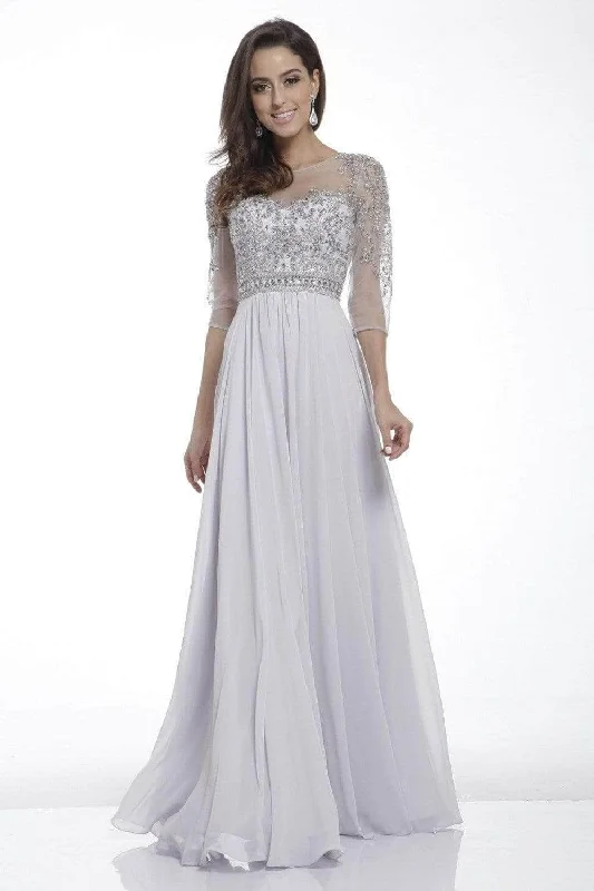 Cinderella Divine - Bateau Embellished Formal Dress JC4082 - 1 pc Silver In Size L Available