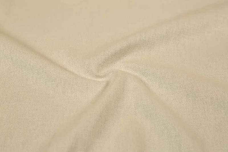 Cream Plain Cotton Linen Fabric