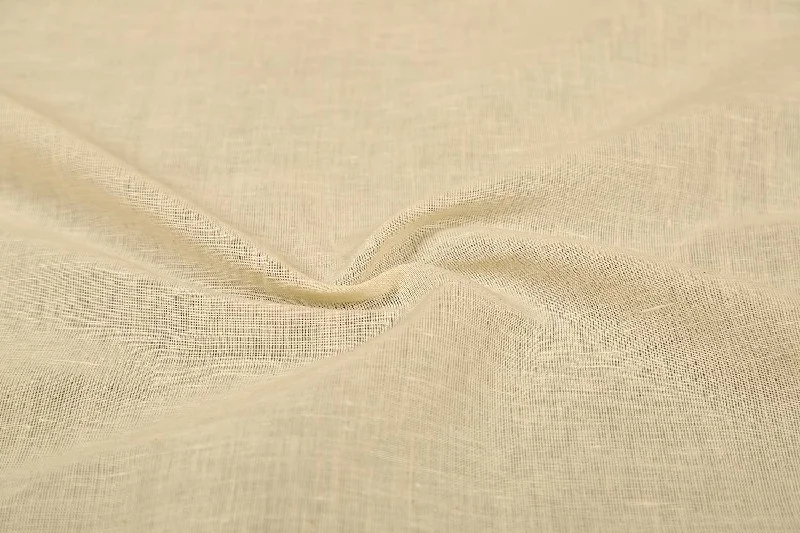 Cream Plain Cotton Linen Kora Fabric