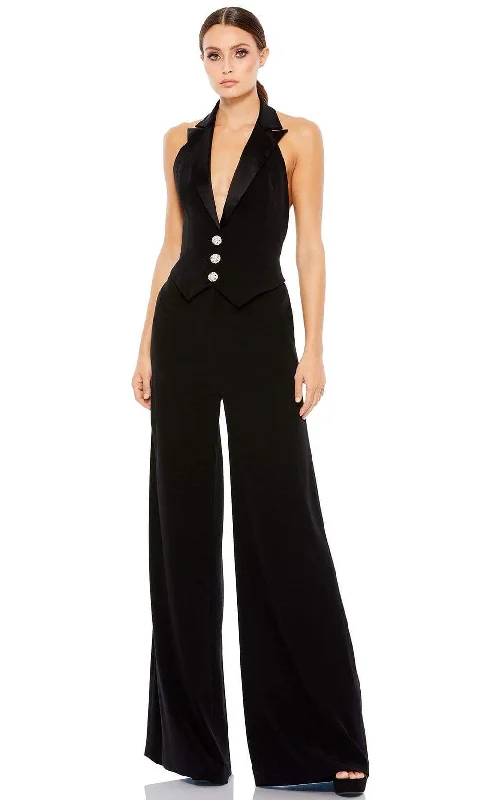 Ieena Duggal - 2643 Halter Tuxedo Bodice Jumpsuit