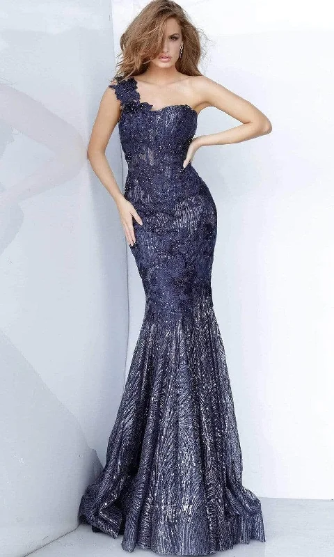 Jovani - One Shoulder Trumpet Prom Dress 02445SC