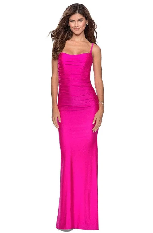 La Femme - Sleeveless Ruched Prom Dress 28398SC - 1 pc Hot Pink In Size 4 Available