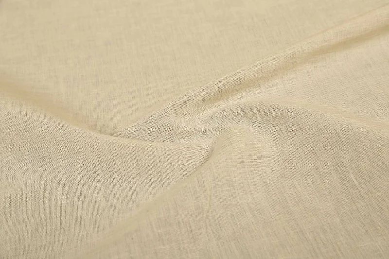 Light Cream Plain 2/40X20  Cotton Linen Kora  Fabric