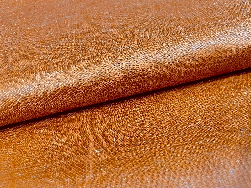 Marigold Orange Plain Cotton Linen Fabric