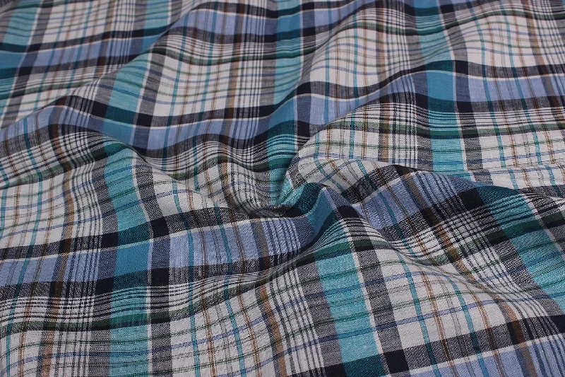 Multicolor Checks Yarn Dyed Linen Fabric