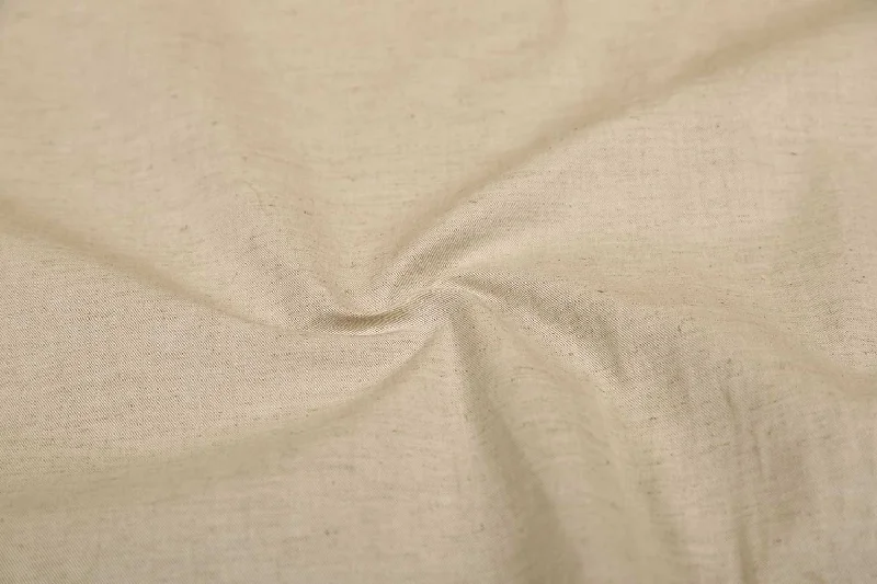 Natural Beige Plain Cotton Linen Twill Fabric