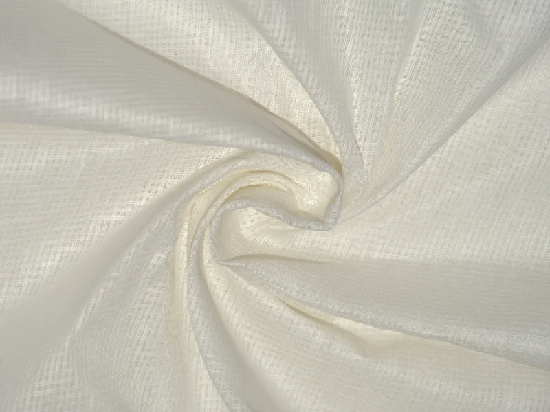 Pure White Loose Weave Superior Cotton Linen Fabric