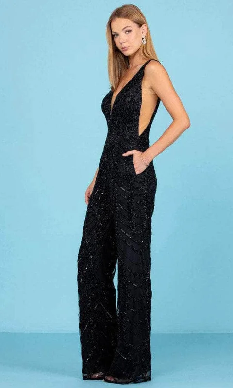 SCALA 60295 - V-Neck Beaded Jumpsuit