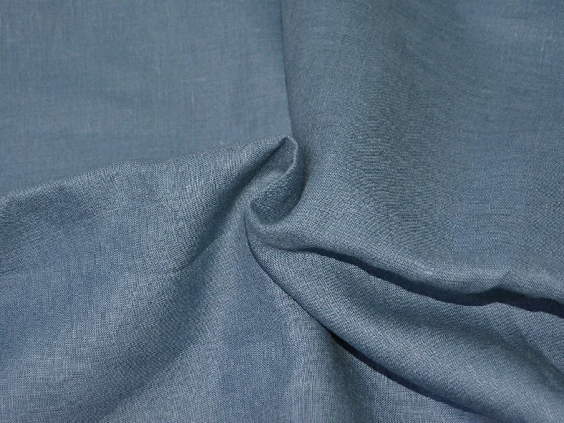 Steel Blue Pure Linen 60 Lea Fabric