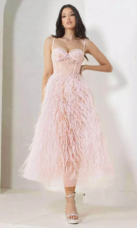 Terani Couture 241P2022 - Feather Corset Prom Dress