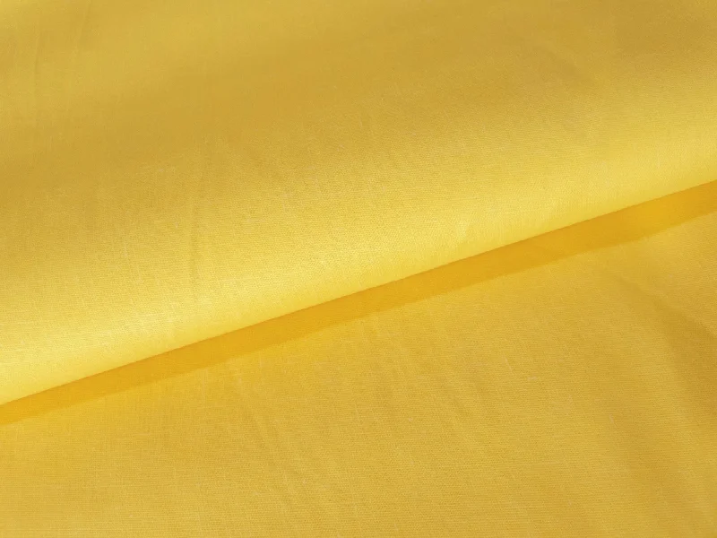 Yellow Plain Cotton Linen Fabric