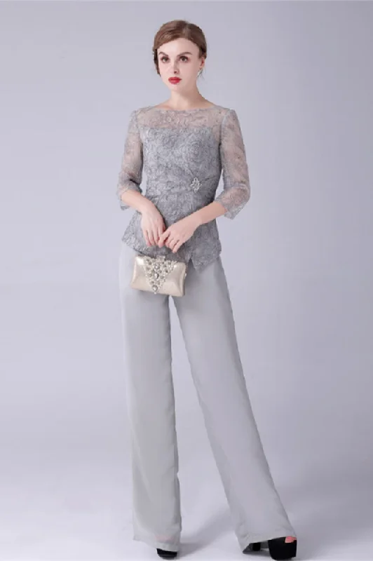 Jewel long sleeves lace boeknot mother's suit Vintage Maxi Skirt