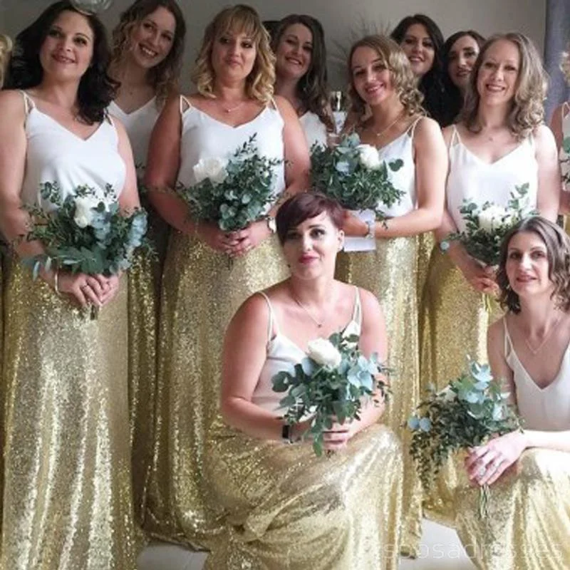 Spaghetti Straps Sequin Skirt Casual Long Bridesmaid Dresses Online, WG337 Floral Maxi Skirt
