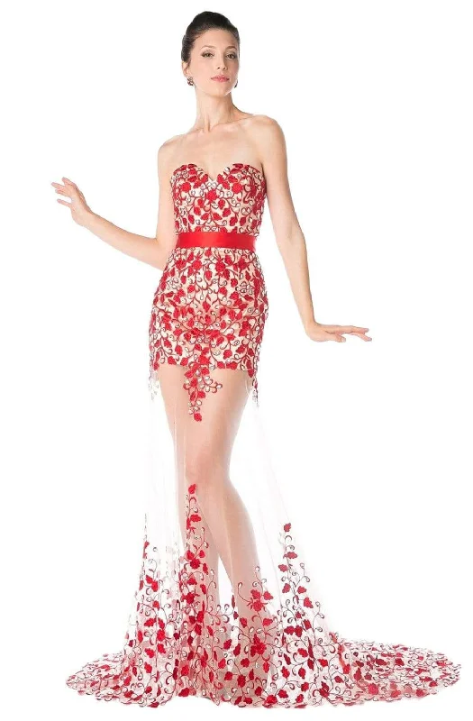 Cinderella Divine - S5240 Sheer Floral Skirt Long Dress Sexy Long Skirt
