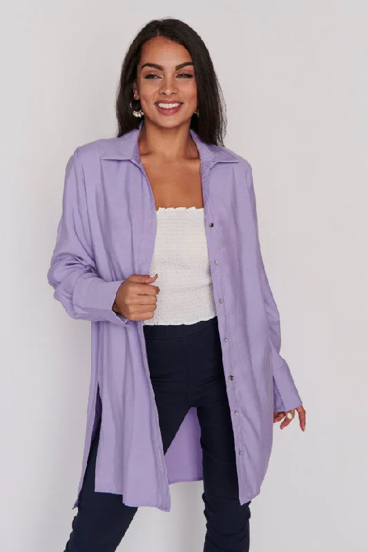 Darcy Purple Long Shirt Elegant Long Skirt