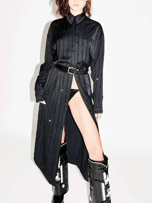 Empire Black Crystal Long Shirt Full Maxi Skirt