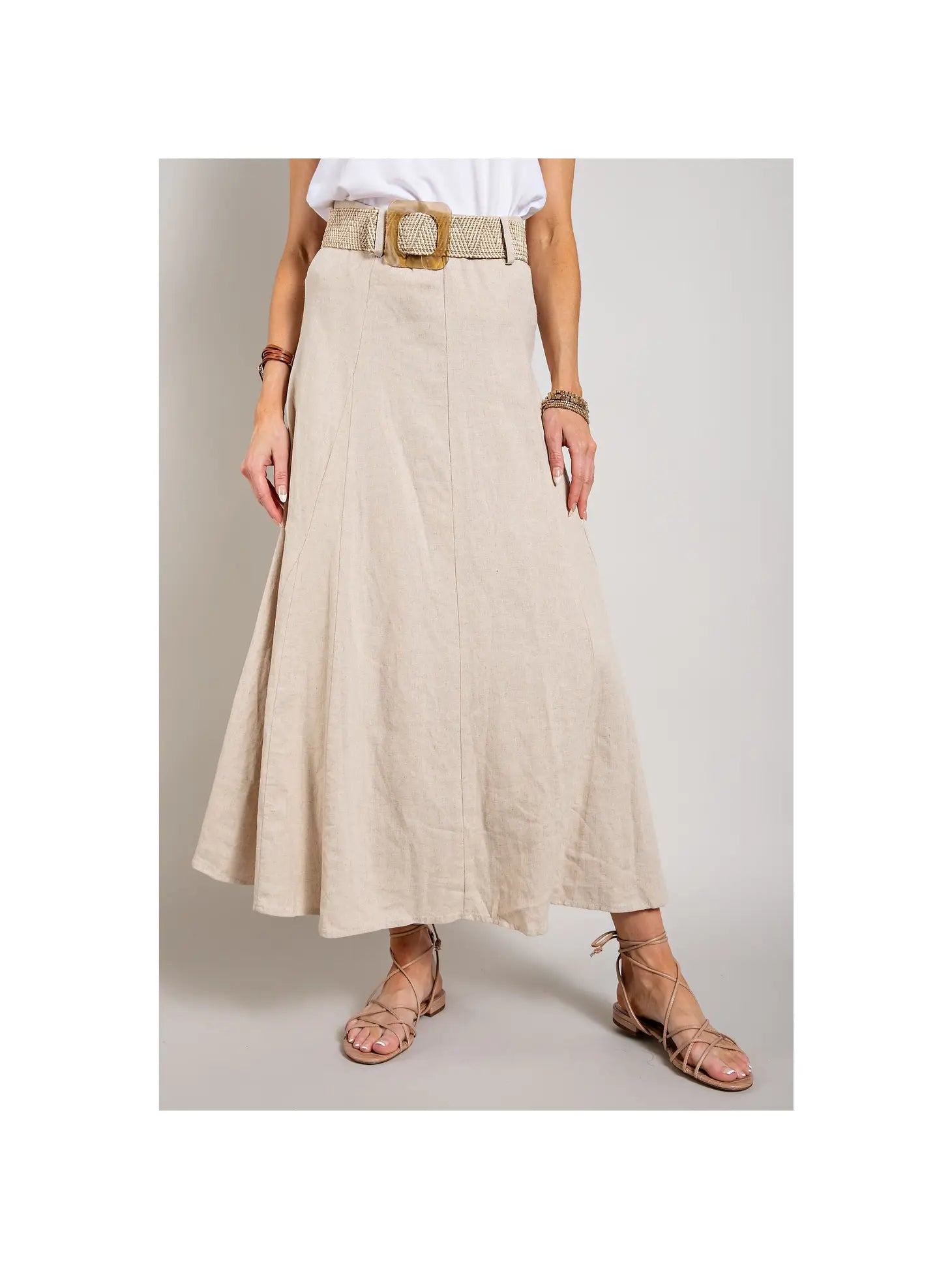 Linen Belted Maxi Skirt Velvet Maxi Skirt